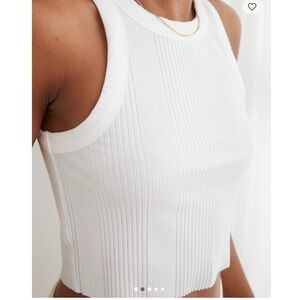 Aerie Textured Free Spirit Ribbed Tank Top White Medium